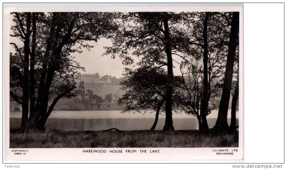 POSTCARD HAREWOOD HOUSE FROM THE LAKE LEEDS YORKSHIRE RPPC LILYWHITE - Leeds