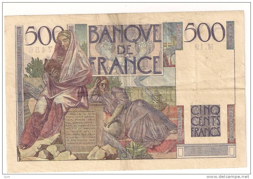 500 FRANCS CHATEAUBRIAND 1945 M 19 - 500 F 1945-1953 ''Chateaubriand''