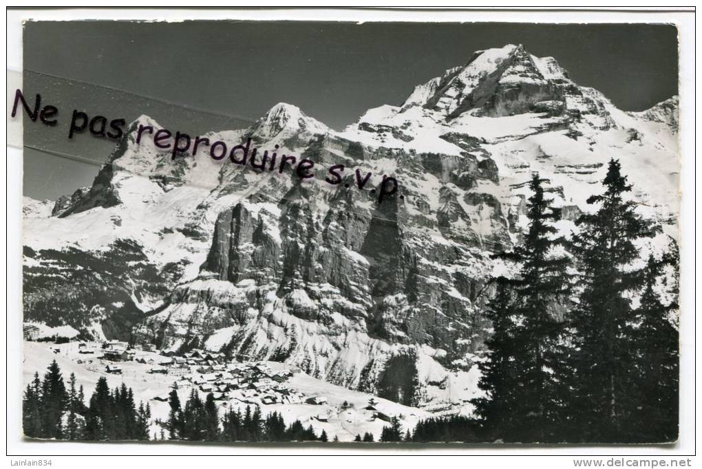 - Murren - Elger - Mônch - Jungfrau, 1958, 2 Timbres, Petit Format, Splendide, écrite, TBE, Scans. - Mürren