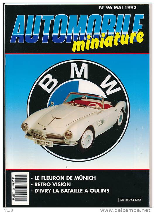 AUTOMOBILE MINIATURE, N° 96 (mai 1992) : Revell Metal, Solido, De Soto, Mercury, Spot-On, Dinky Toys, Héco-Modèles... - Revues