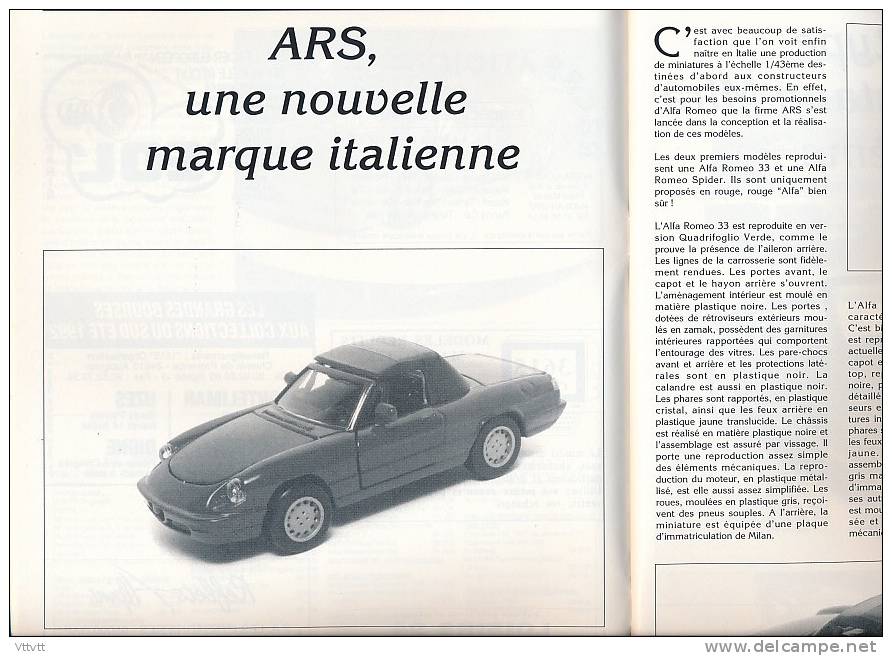 AUTOMOBILE MINIATURE, N° 94 (mars1992) : Lamborgini B-Burago, Ars, Mira, Kyosho, Solido, Lesney-Matchbox, Spot-On... - Revues
