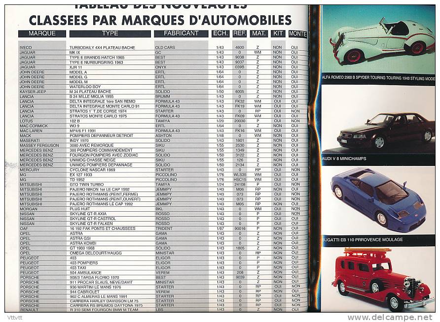 AUTOMOBILE MINIATURE, n° 94 (mars1992) : Lamborgini B-Burago, Ars, Mira, Kyosho, Solido, Lesney-Matchbox, Spot-On...