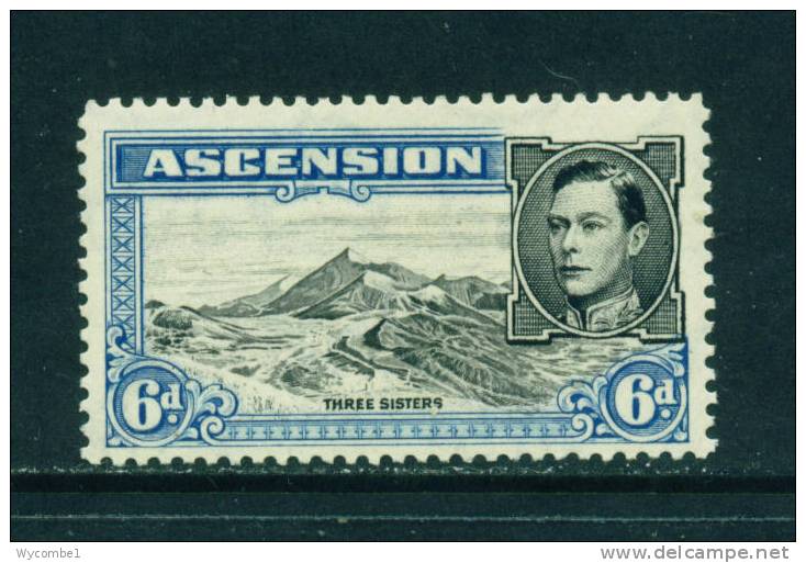 ASCENSION - 1938 George VI  6d Mounted Mint 1 - Ascensión