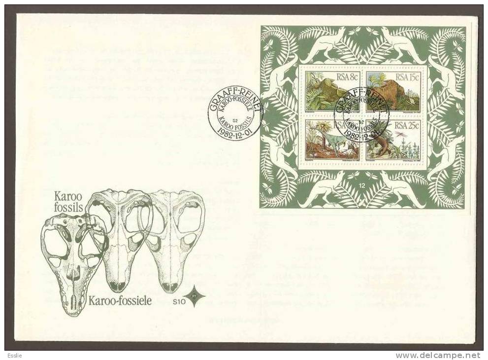 South Africa RSA FDC - 1982 - Prehistoric Animals, Karoo Fossils - Fossilien