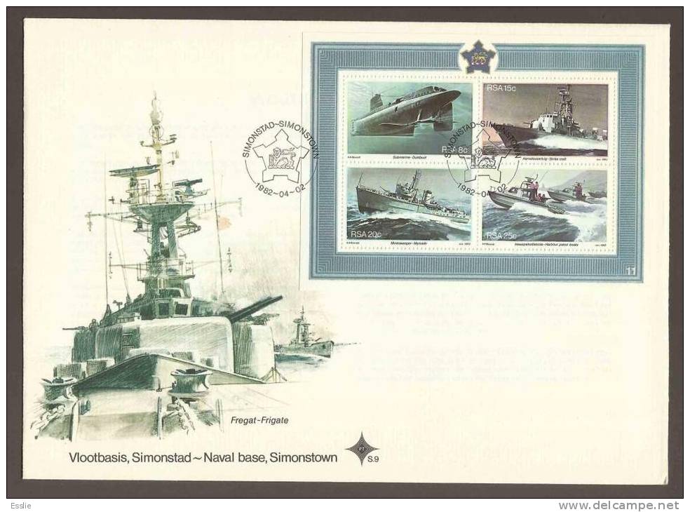 South Africa FDC -1982 - Simonstown Naval Base Miniature Sheet - Briefe U. Dokumente