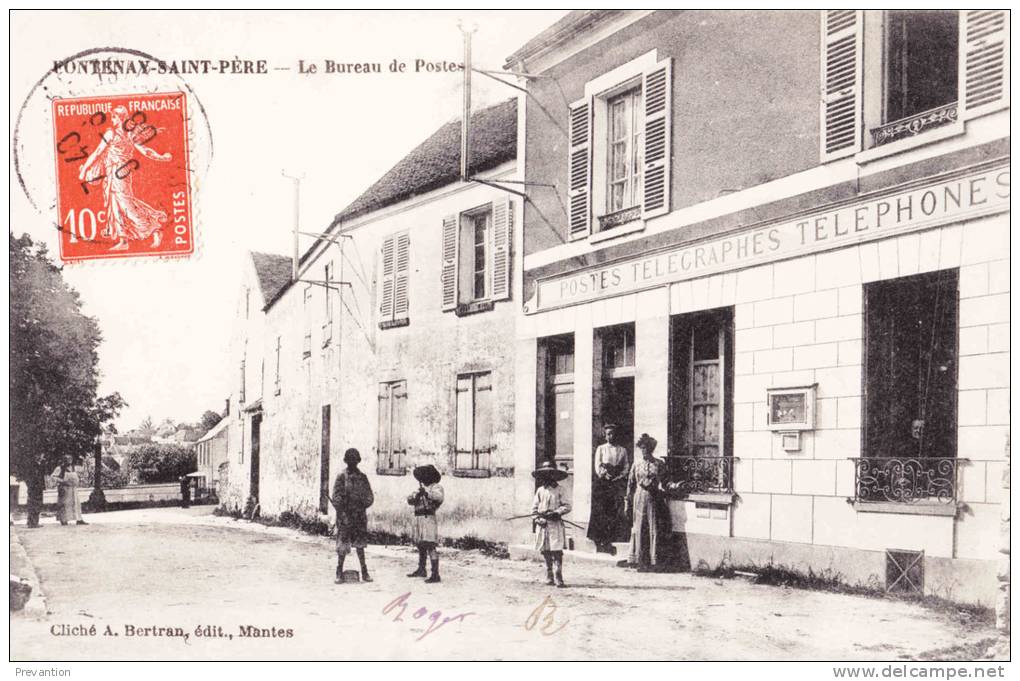 FONTENAY-SAINT-PERE - Le Bureau De Postes - Superbe Carte Très Animée - Limay