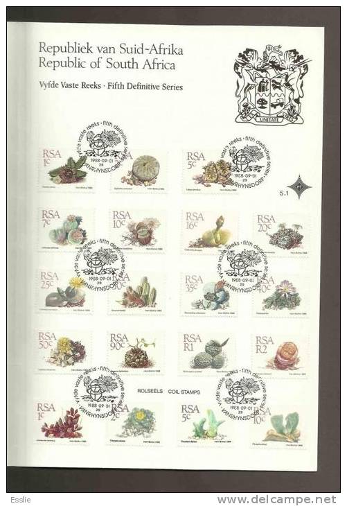 South Africa RSA FDC 1988 5.1 5th Definitive Succulents - Lettres & Documents