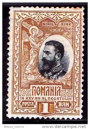 ROMANIA - USATO - 1906 - 25 Anni Del Regno Di Carlo I°  - 1 Bani - Oblitérés