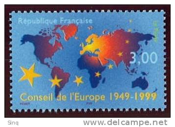 N° 3233  Année 1999, Cinquantenaire Conseil De L´europe, Faciale 0,46 € - Neufs