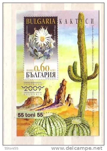 2009 European Phil. Exhibition – 2009 Flora Cactusses (issue VIII ) S/S-MNH Bulgarie / Bulgaria - Cactus