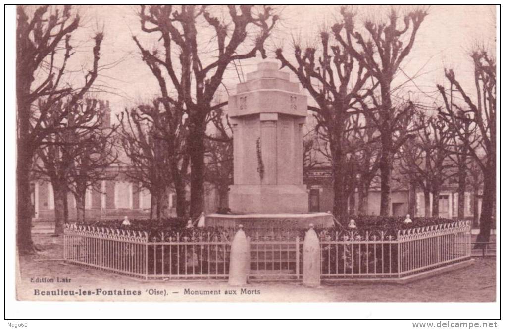 Beaulieu Les Fontaines - Monument Aux Morts - Thourotte