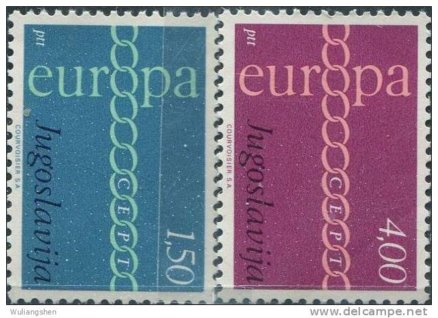 AX0276 Yugoslavia 1971 Europa Ring 2v MNH - 1971