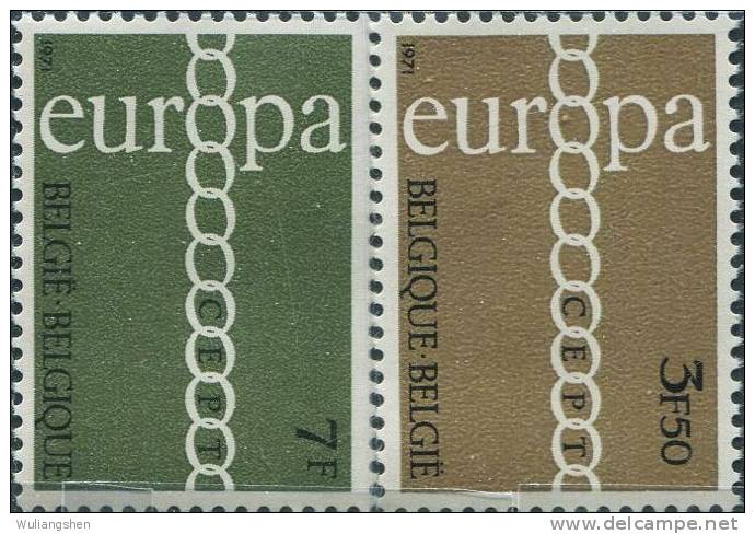 AX0282 Belgium 1971 Europa Ring 2v MNH - 1971