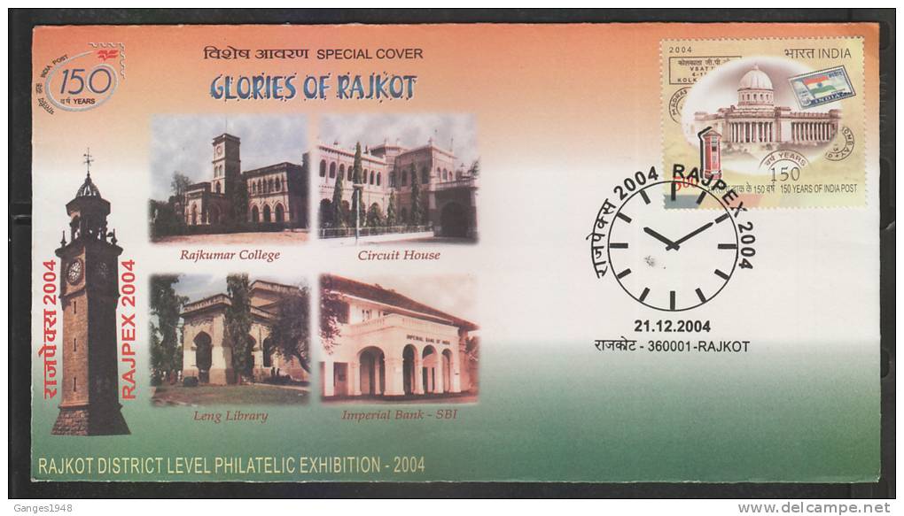 India 2004  Clock Cancellation  Dentowhite Tooth Paste  Cover # 44232  Inde Indien - Clocks