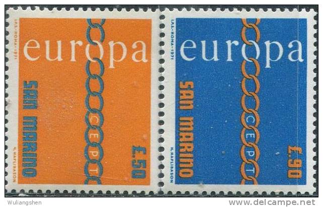 AX0292 San Marino 1971 Europa Ring 2v MNH - 1971