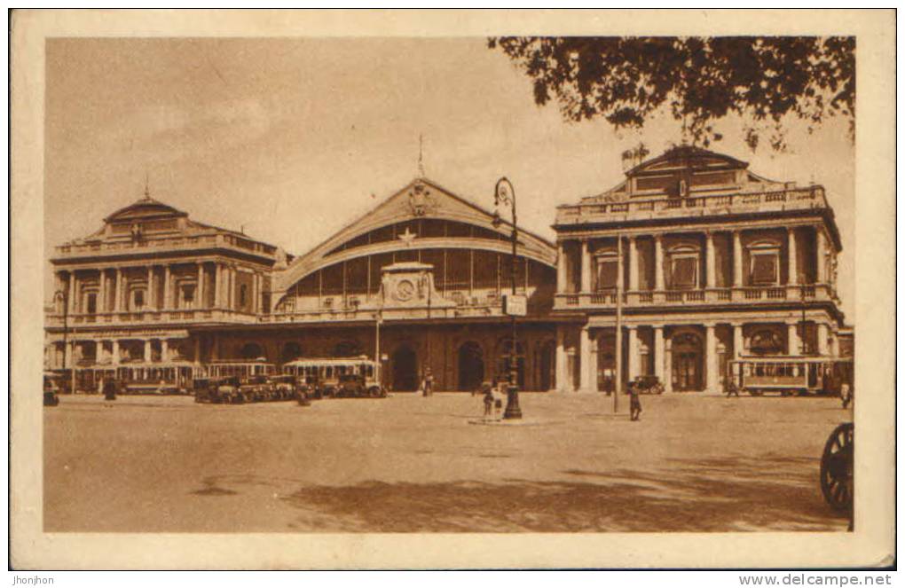 Italia-Cartolina Postale-Roma-Stazione Termini(tram E Taxi;trams And Taxis)-non Usato,2/scans - Stazione Termini