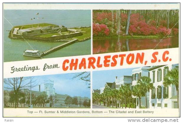 Amérique Etats Unis  Greetings  From Charleston  Carnet Dépliant De 14 Cartes Anciennes  Non Utilisé Rare  TBE - Charleston