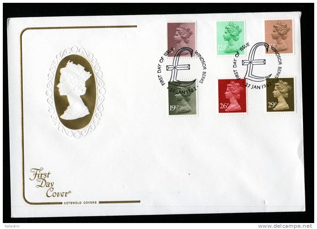 Great Britain 1982, FDC Definitive Values - Windsor - 1981-1990 Decimale Uitgaven