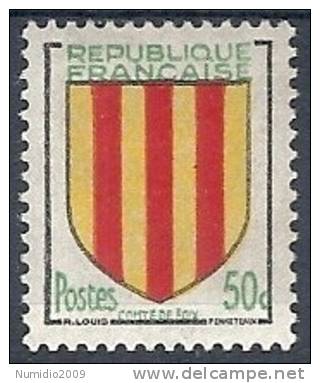 1955 FRANCIA STEMMI DI PROVINCE FRANCESI 50 C MH * - FR615 - 1941-66 Escudos Y Blasones