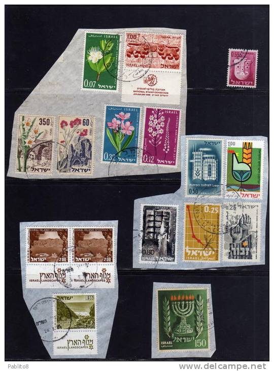 ISRAEL ISRAELE 1945 - 1973 LIBERATION CONCENTRATION CAMPS FLOWERS STAMP EXHIBITION JERUSALEM + OTHERS USED ON CHIP - Collections, Lots & Séries