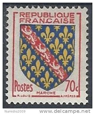 1955 FRANCIA STEMMI DI PROVINCE FRANCESI 70 C MH * - FR615 - 1941-66 Coat Of Arms And Heraldry