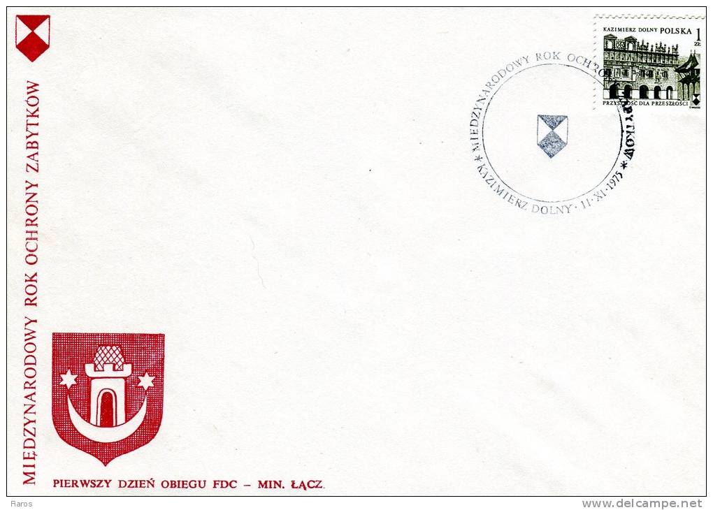 Poland-First Day Cover FDC- "Przybyla House And Kazimierz Dolny Market" Issue [Kazimierz Dolny 11.11.1975] - FDC