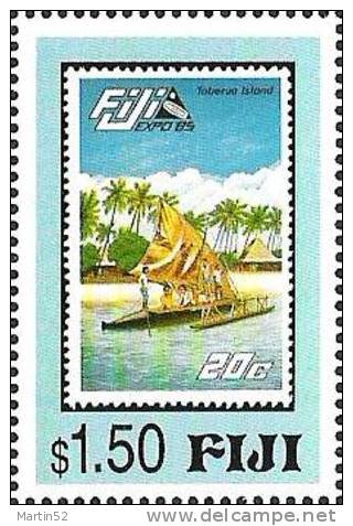 Fiji 1996: Mi 780 (aus Block 19) ** MNH Auslegerboot Vor Der Insel Toberua (Michel 3.00 Euro) - Islas