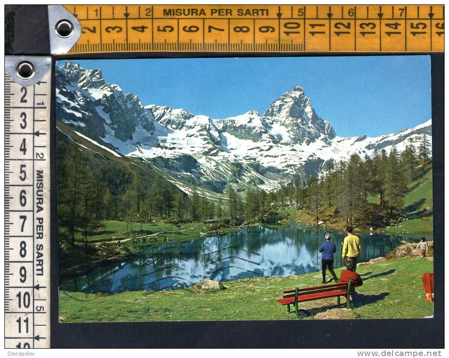 D1256 Cervinia Breuil   ( Valtournenche ) - Lago Bleu E Monte / Viaggiata 1969 / Annullo  Valtournenche - Altri & Non Classificati