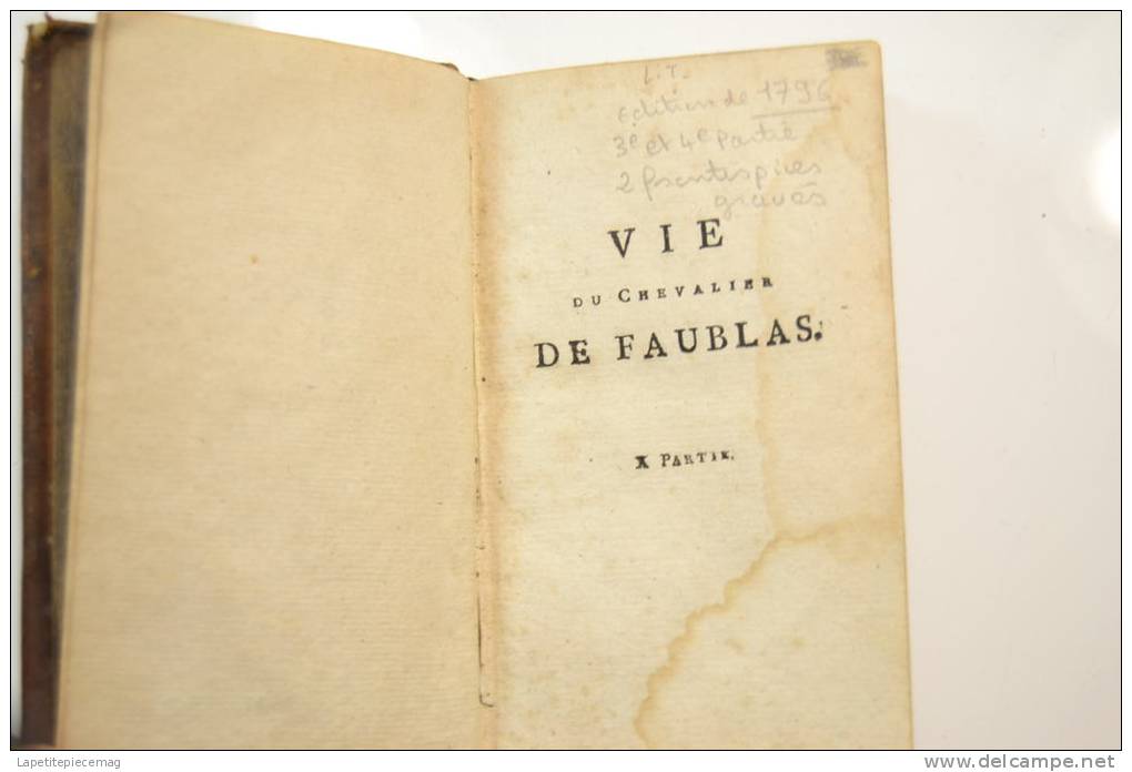 Vie Du Chevalier De Faublas, 1796, Par Le Citoyen J.B. LOUVET 3eme Et 4eme Partie. Vie Et Fin Des Amours De Chevalier - 1701-1800