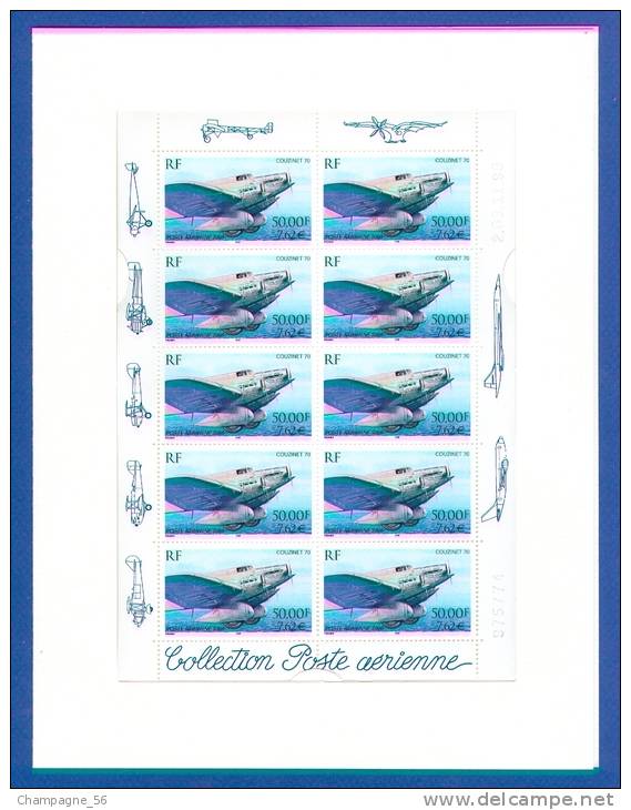 FRANCE 2000  N° F64A COUZINER 70  LA FEUILLE COLLECTION POSTE  AÉRIENNE   NEUF** GOMME - 1960-.... Mint/hinged