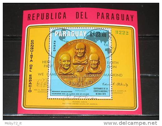 Paraguay - Foglietto Spazio - Apollo 11 - Usato - América Del Sur