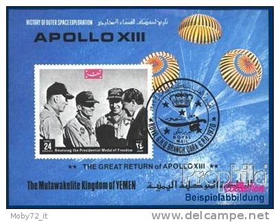 Yemen - Foglietto Spazio - Apollo 13 - Usato - Asie