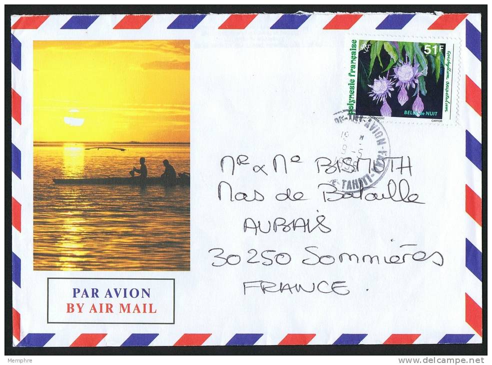 1995  Lettre Avion Pour La France    Fleur Belle De Nuit Yv 463 - Lettres & Documents
