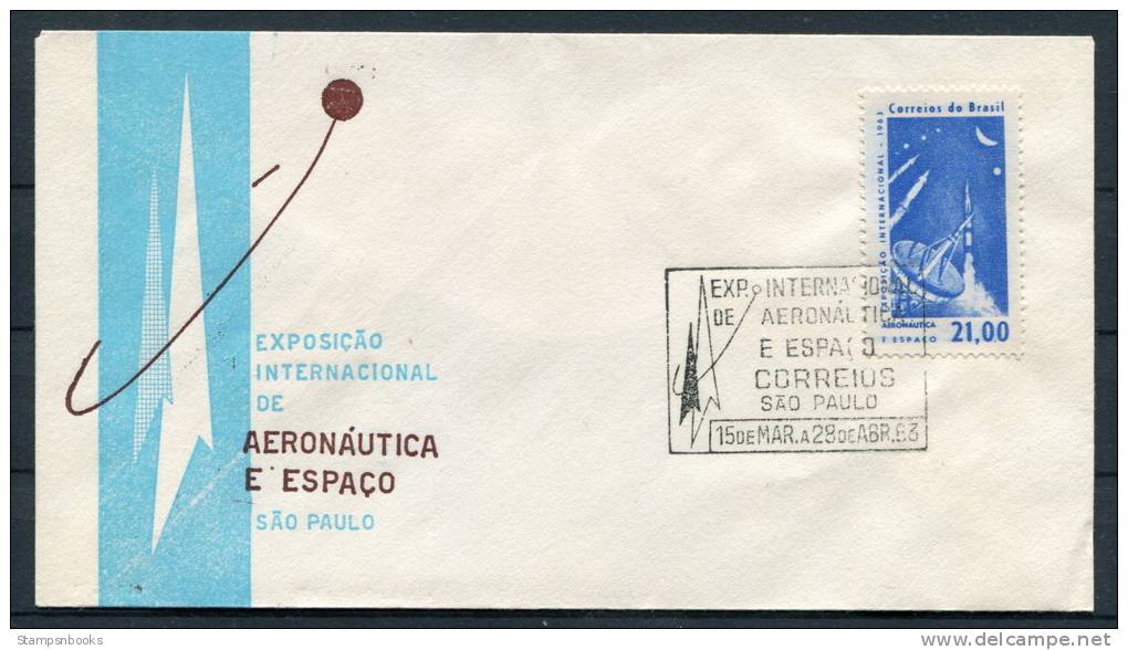 1963 Brazil Space Rocket Aeronautical Exhibition Cover - Südamerika