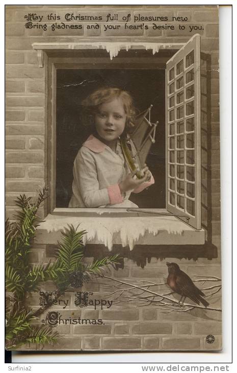 VERY HAPPY CHRISTMAS - CHILD AT WINDOW Xmas142 - Other & Unclassified