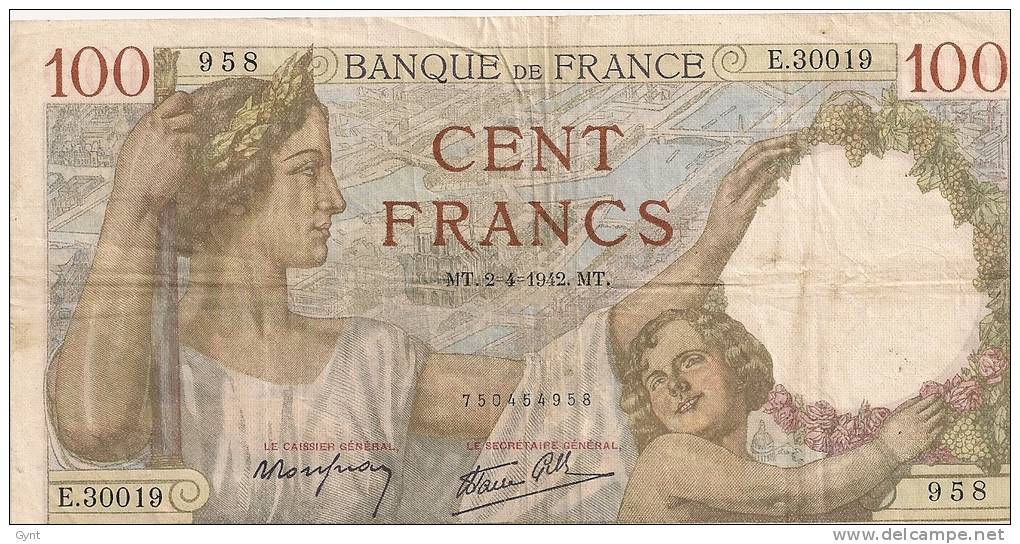 100 FRANCS SULLY 2.4.1942 - 100 F 1939-1942 ''Sully''