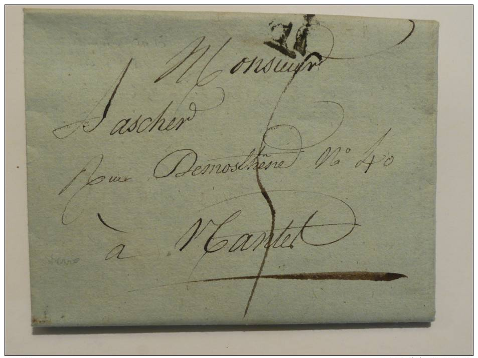 LAC 1804 De Paris à Nantes  Marque Triangle P - 1801-1848: Précurseurs XIX