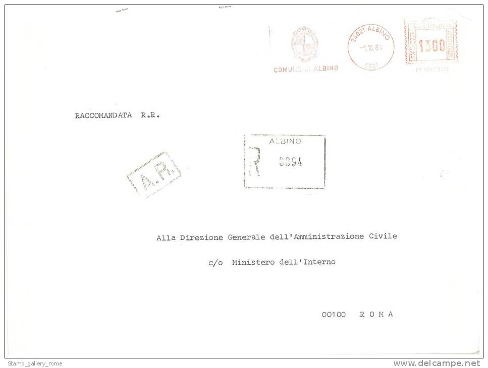 ALBINO  24021  BERGAMO   ANNO 1981 -  AMR   FTO 18X24 -STORIA POSTALE DEI COMUNI D´ITALIA - POSTAL HISTORY - Macchine Per Obliterare (EMA)