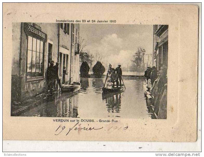 Verdun Sur Doubs             Inondations De 1910 - Autres & Non Classés