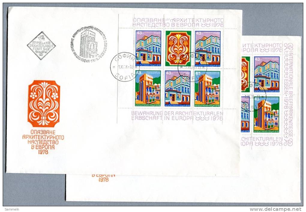 A143 - BULGARIEN, Block 80 + 81 FDC - EUROPA-CEPT - BULGARIA, 2 First Day Covers - Covers & Documents