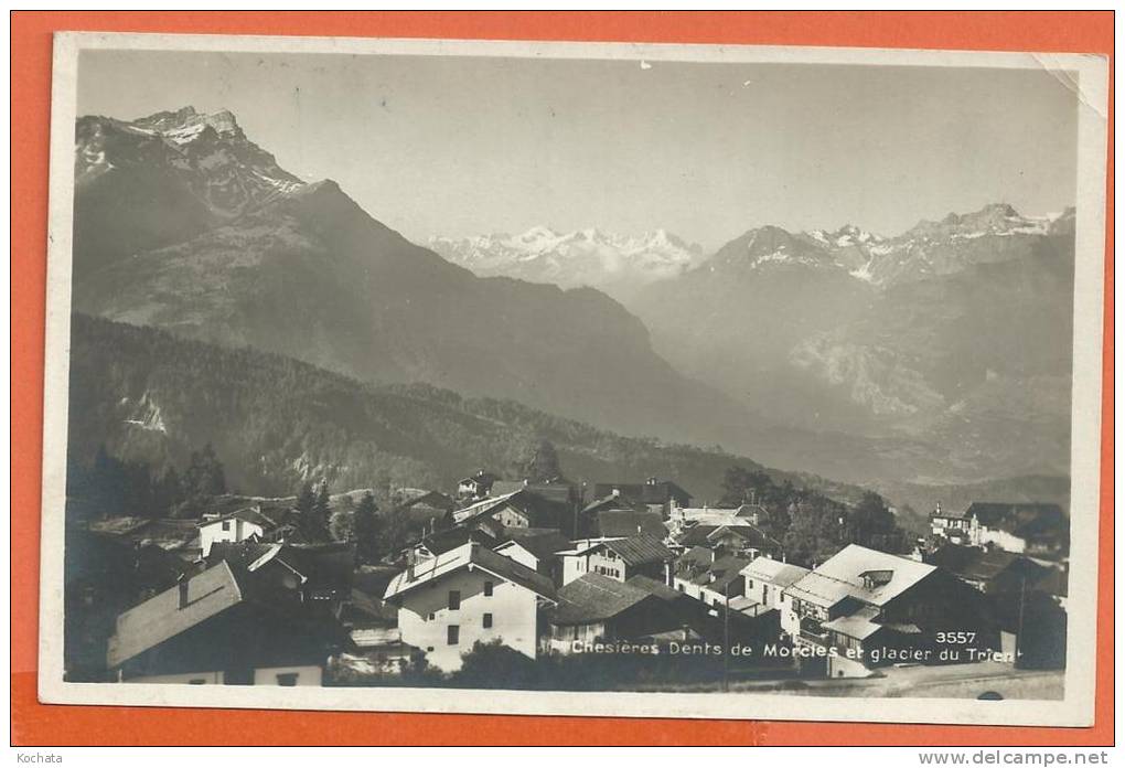 Q296, Chesières, Dents De Morcles, Glacier Du Trient, 3557,  Circulée 1925 - Morcles