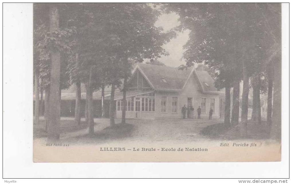 CPA-62-LILLERS-LE BRULE-ECOLE DE NATATION-PERSONNAGES DEVANT LA PORTE - Lillers