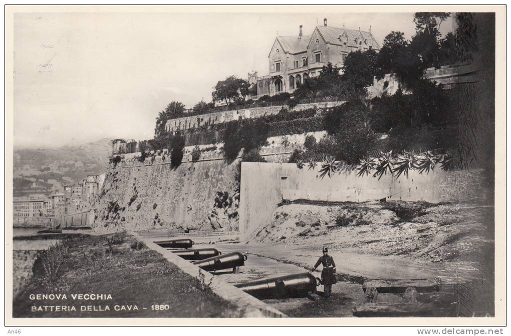 GENOVA VECCHIA - BATTERIA DELLA CAVA BELLA FOTO D´EPOCA ORIGINALE 100% - Genova