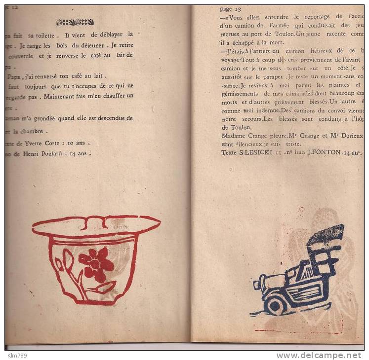42-Loire-Violay- - 1947-journal  Mensuel-conte Illustré D´élèves:D.Fonton-Y.Coste-E.Linder-- Ect .Joyeux Noel-.. - Diplomas Y Calificaciones Escolares