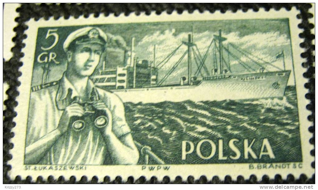 Poland 1956 Officer And Ship 5g - Mint - Neufs