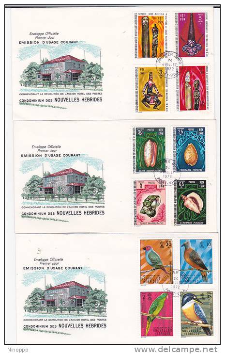 New Hebrides 1972  Definitives FDc Set 3 - Other & Unclassified