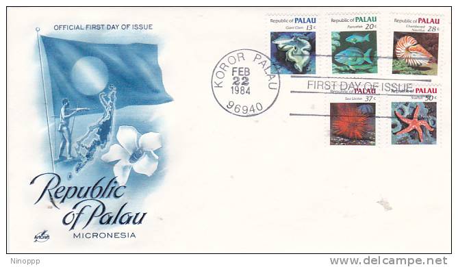 Palau 1984 Sea Life FDC - Palau