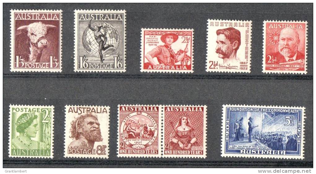 Australia 1948-1951 MH Selection In Range SG 223-243 - Mint Stamps