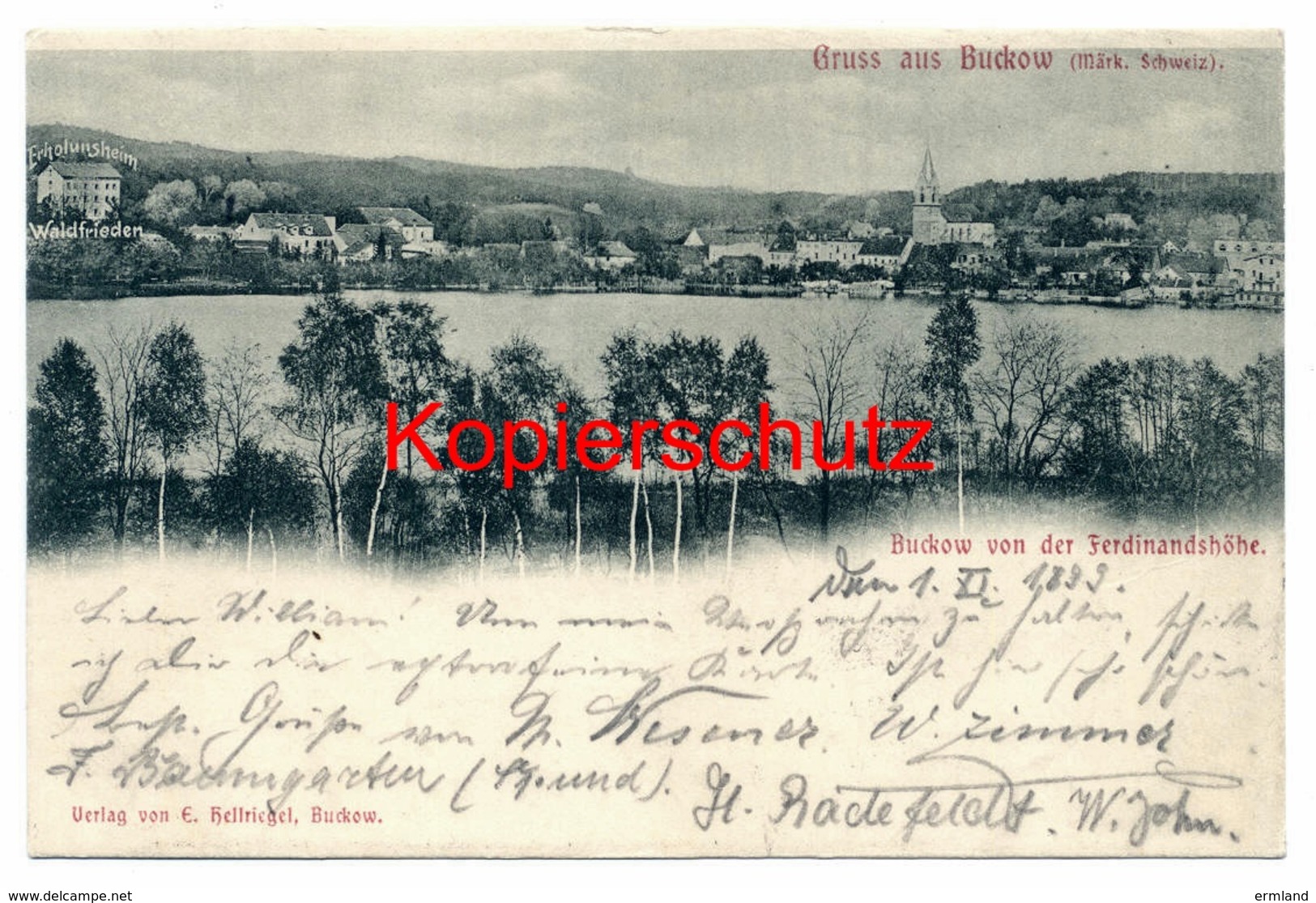 Buckow 1899, Von Der Ferdinandshöhe - Nach Landsberg An Der Warthe - Buckow