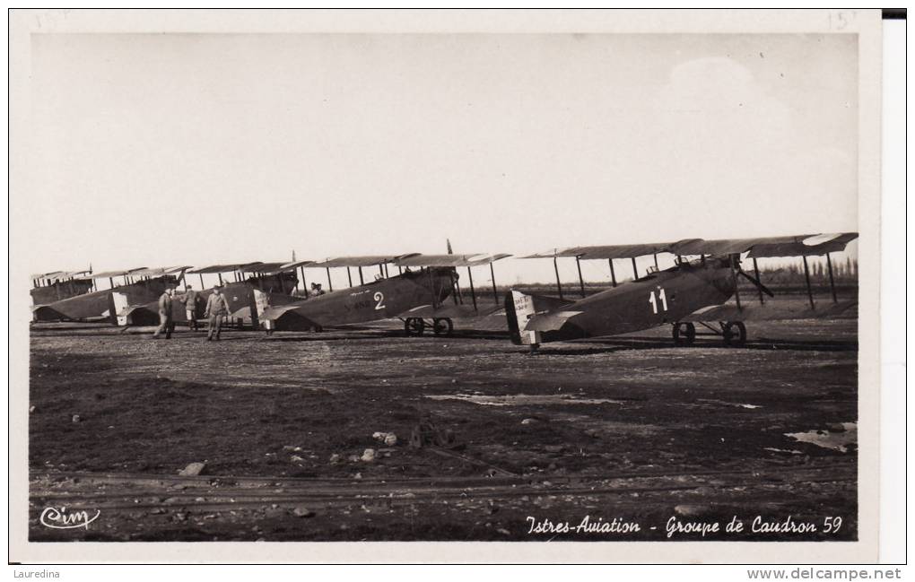 CARTE PHOTO ISTRES AVIATION  GROUPE DE CAUDRON 59 - Sonstige & Ohne Zuordnung